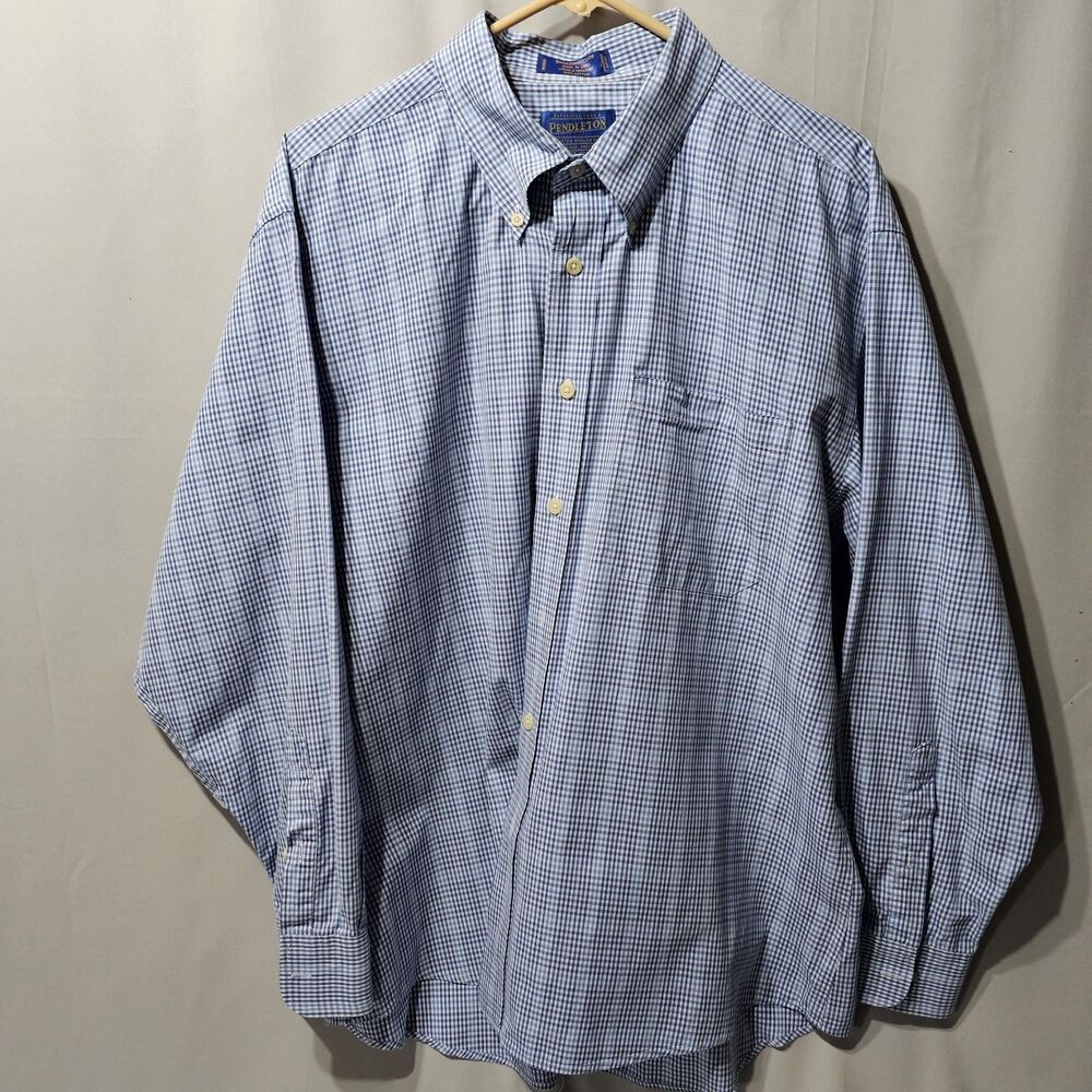 Pendleton Shirt Mens XL Blue Stripe Button Down Long Sleeve Broadway Cloth